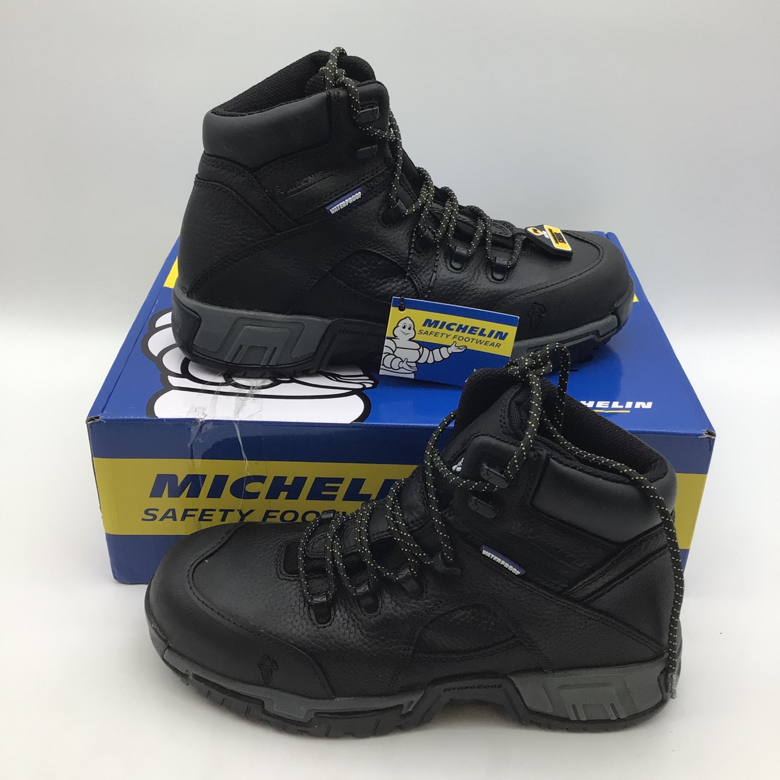 Michelin Hydroedge Xhy866 Mens Steel Toe Waterproof Work Boots Size 8.5 M New